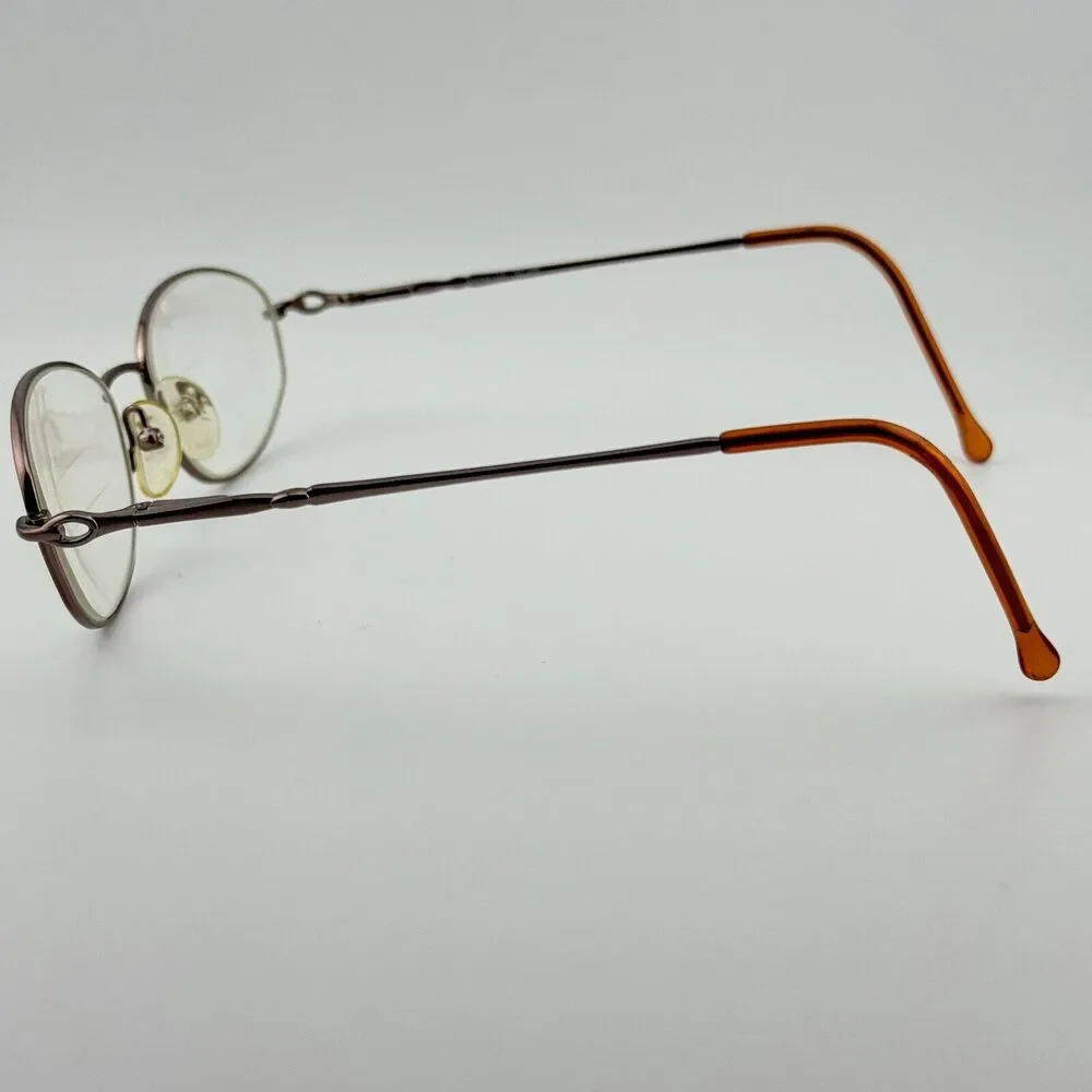 Bulova Helena Eyeglasses‎ Taupe Brown Round full Rim Frames 53-18-140 H12203